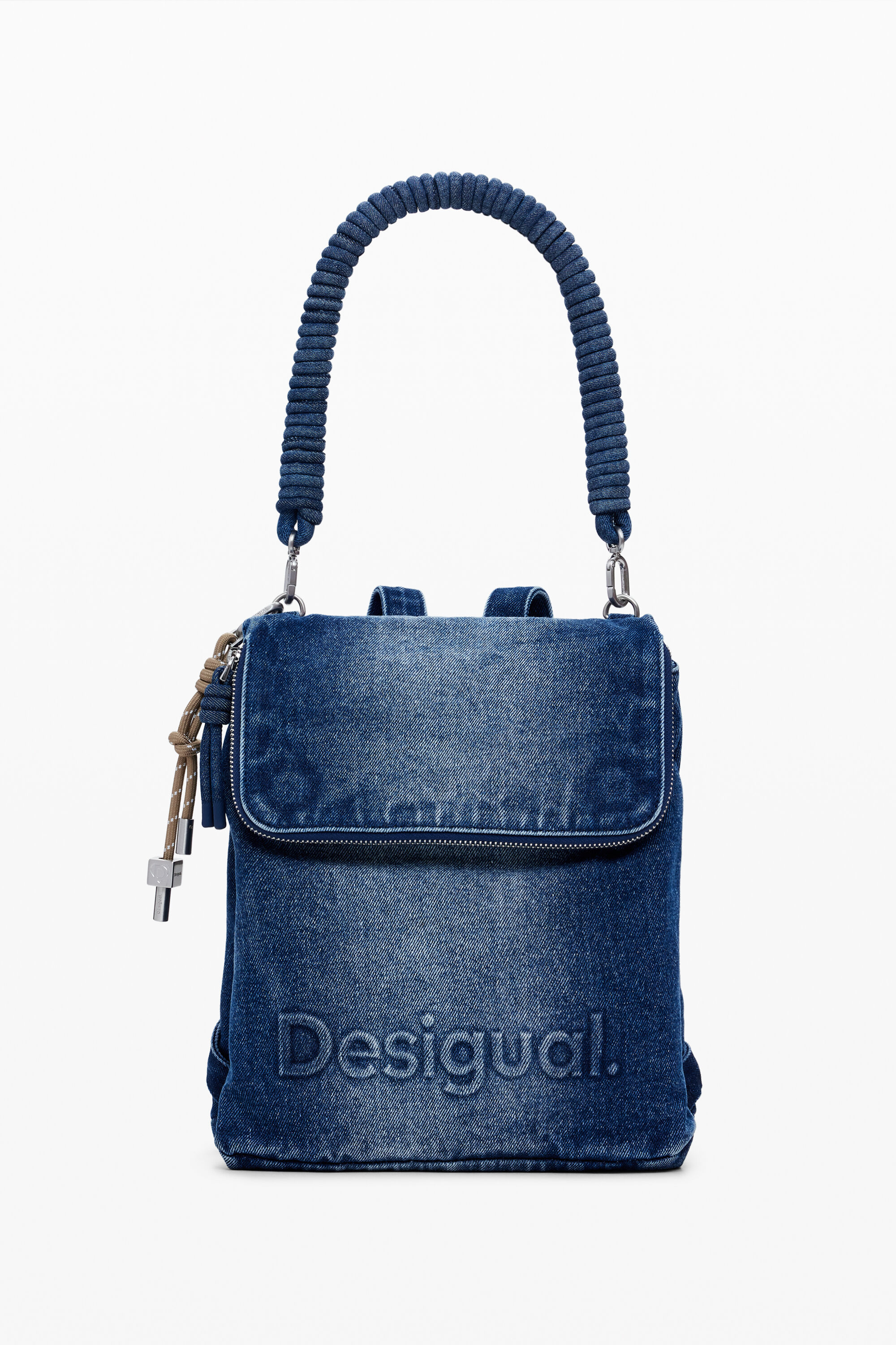 Mochila Desigual Denim con Logo 3D Mediana para Mujer