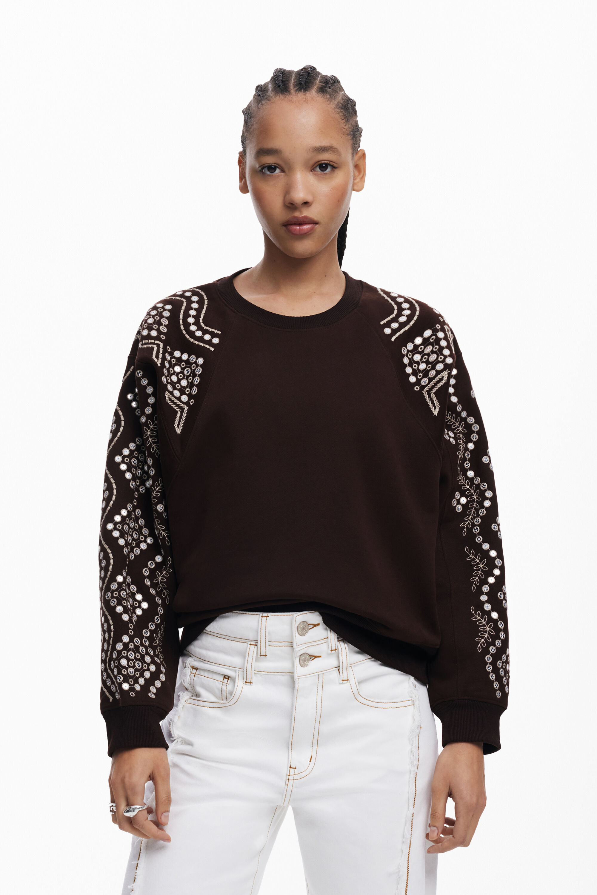 Sudadera Desigual con Tachuelas para Mujer