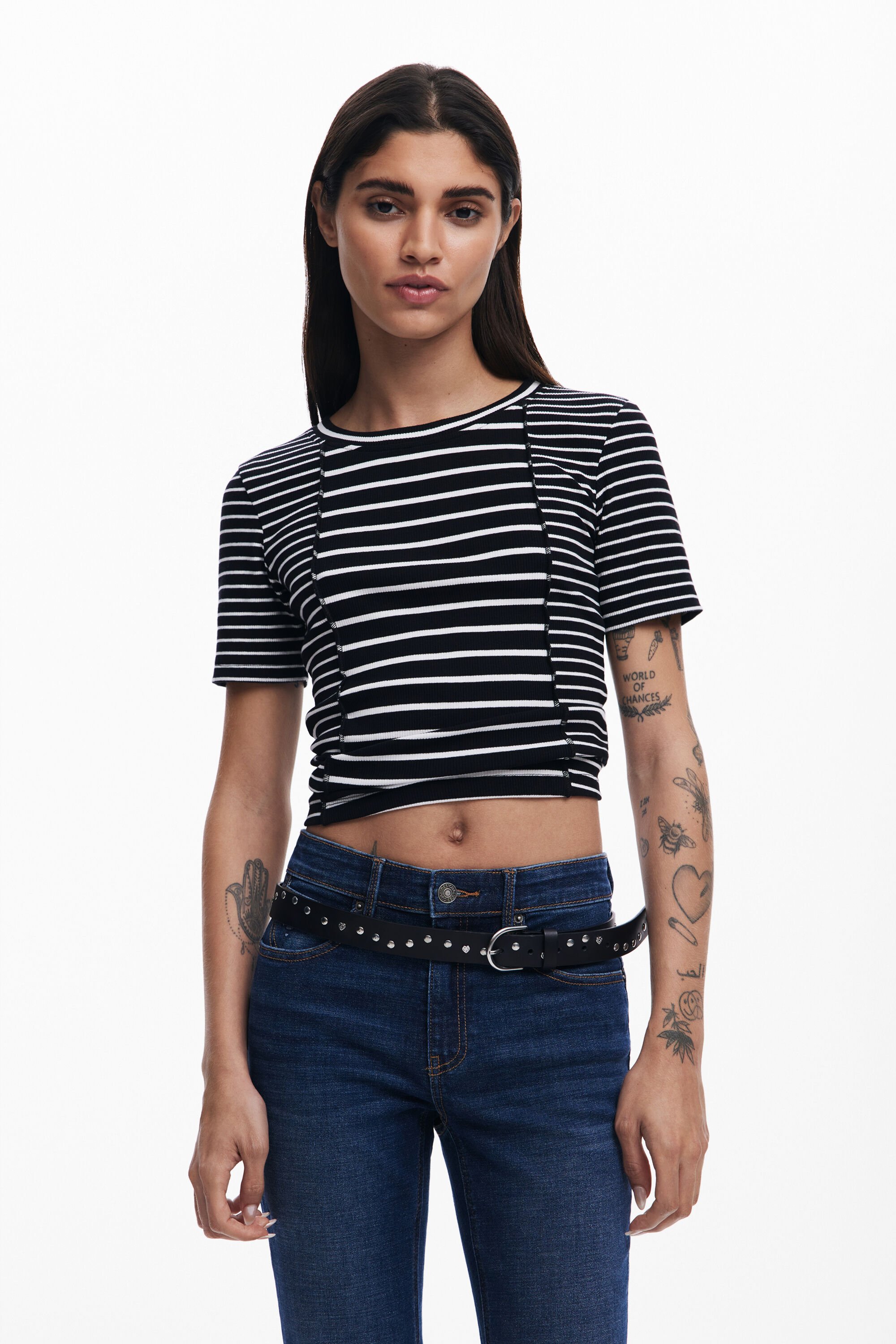 Desigual Camiseta de rayas para mujer