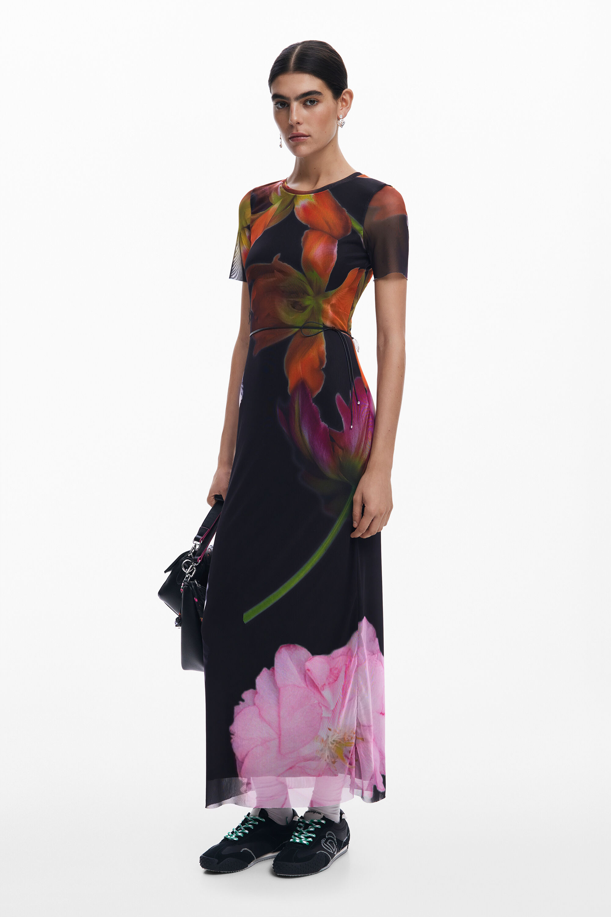 Vestido de tul con estampado floral para mujer