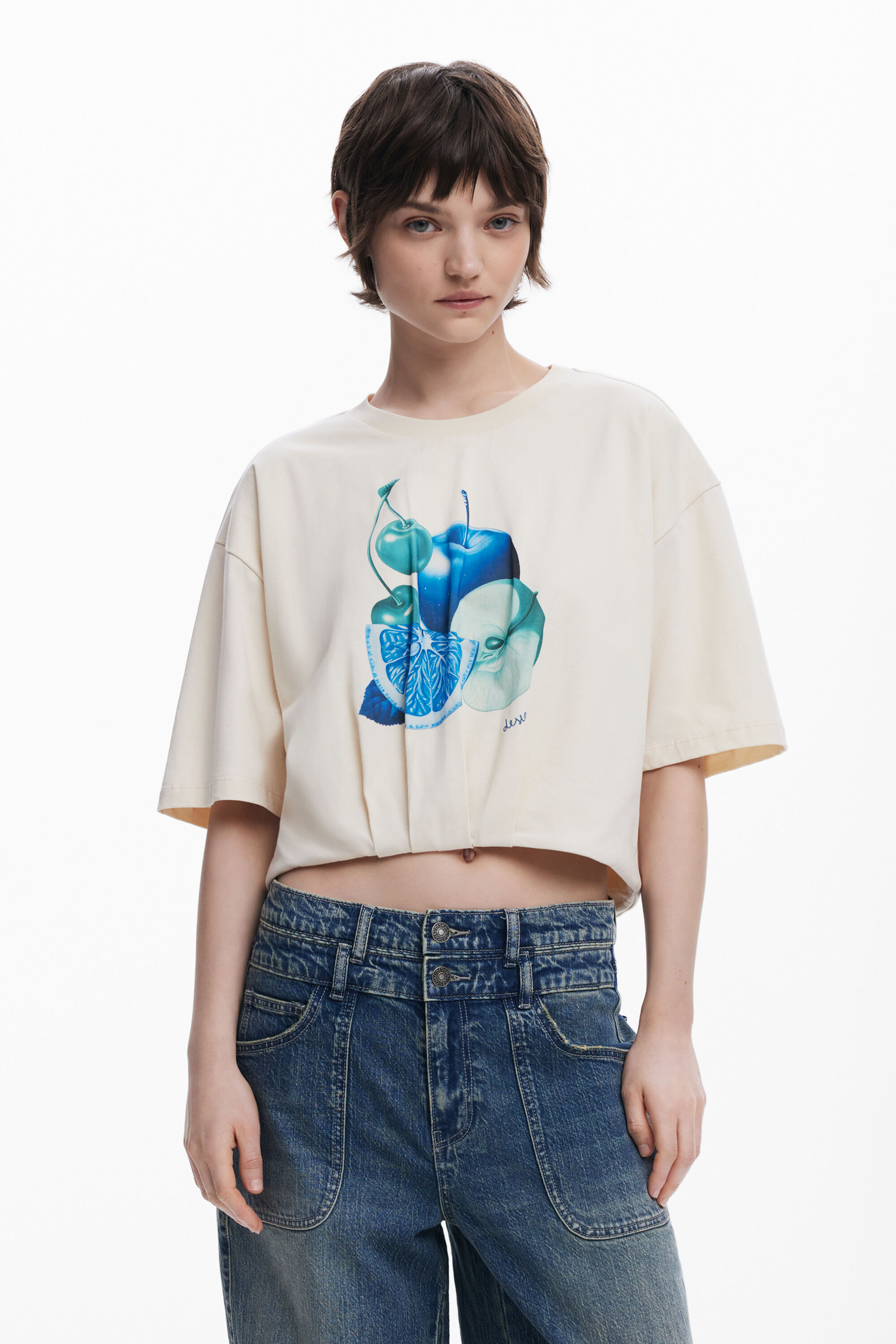 Desigual Camiseta abullonada frutas mujer