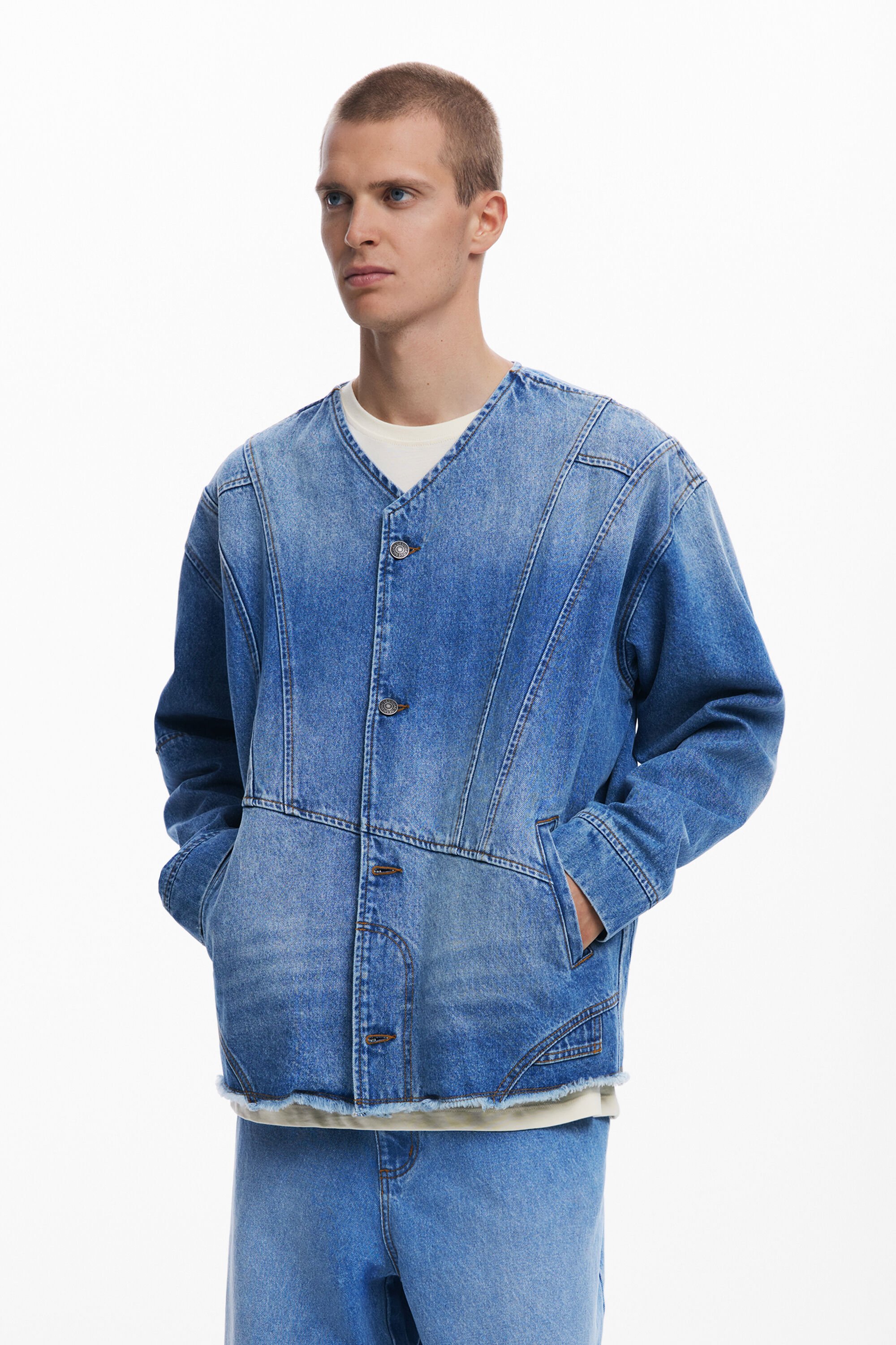 Chaqueta denim patchwork hombre - Desigual