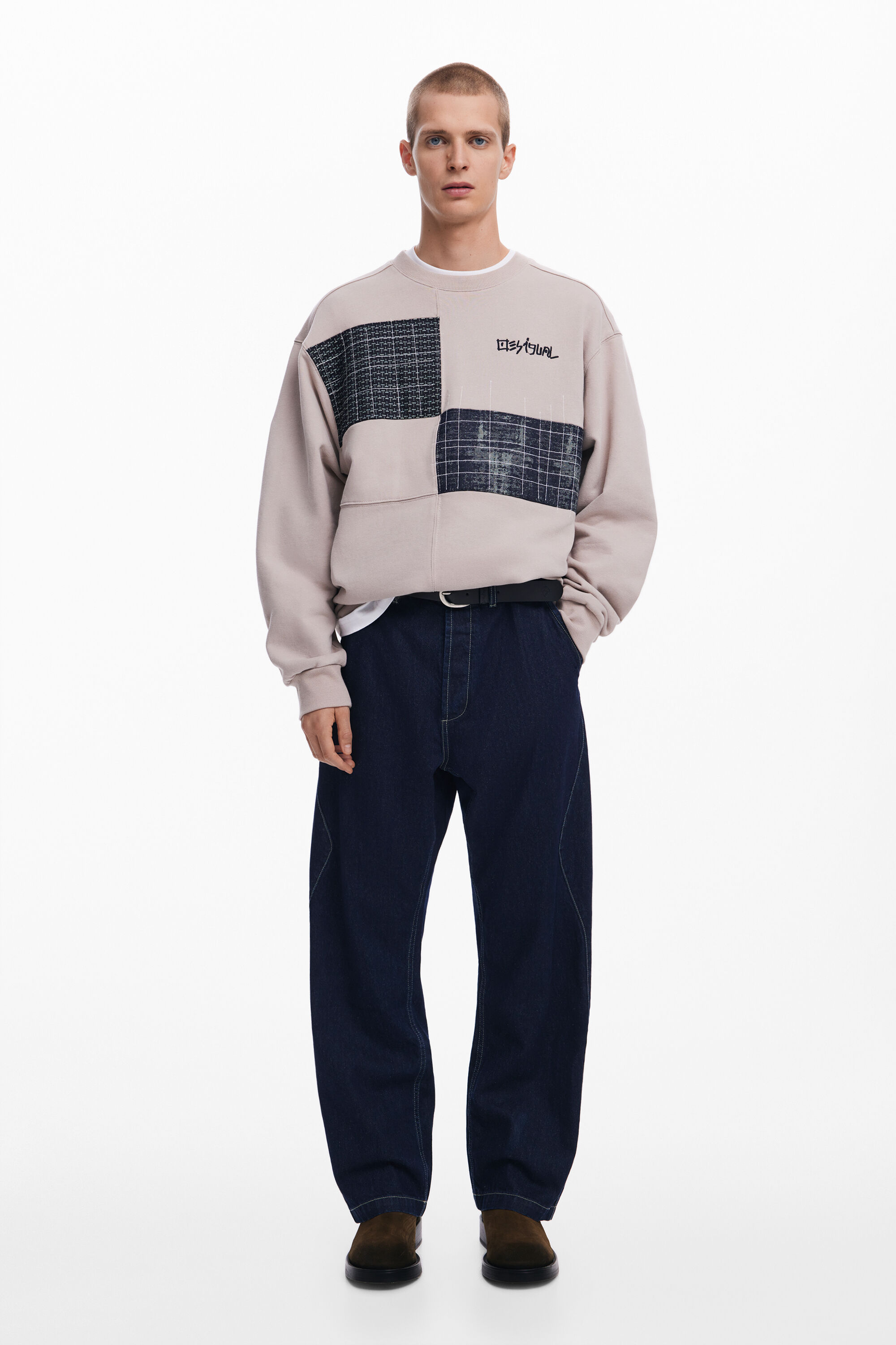 Vaqueros Desigual con costuras zigzag para hombre