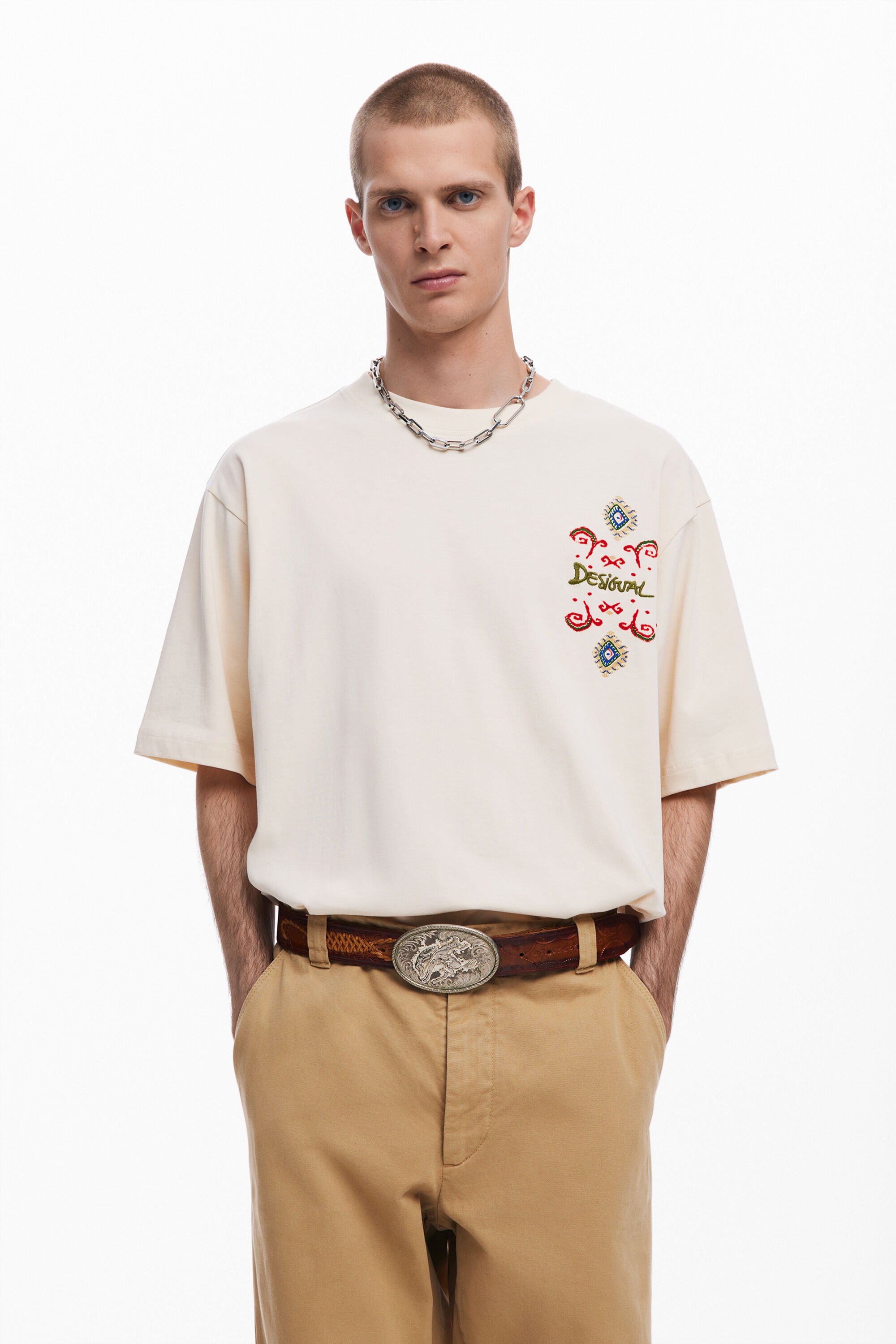 Camiseta Étnica Manga Corta Hombre Desigual