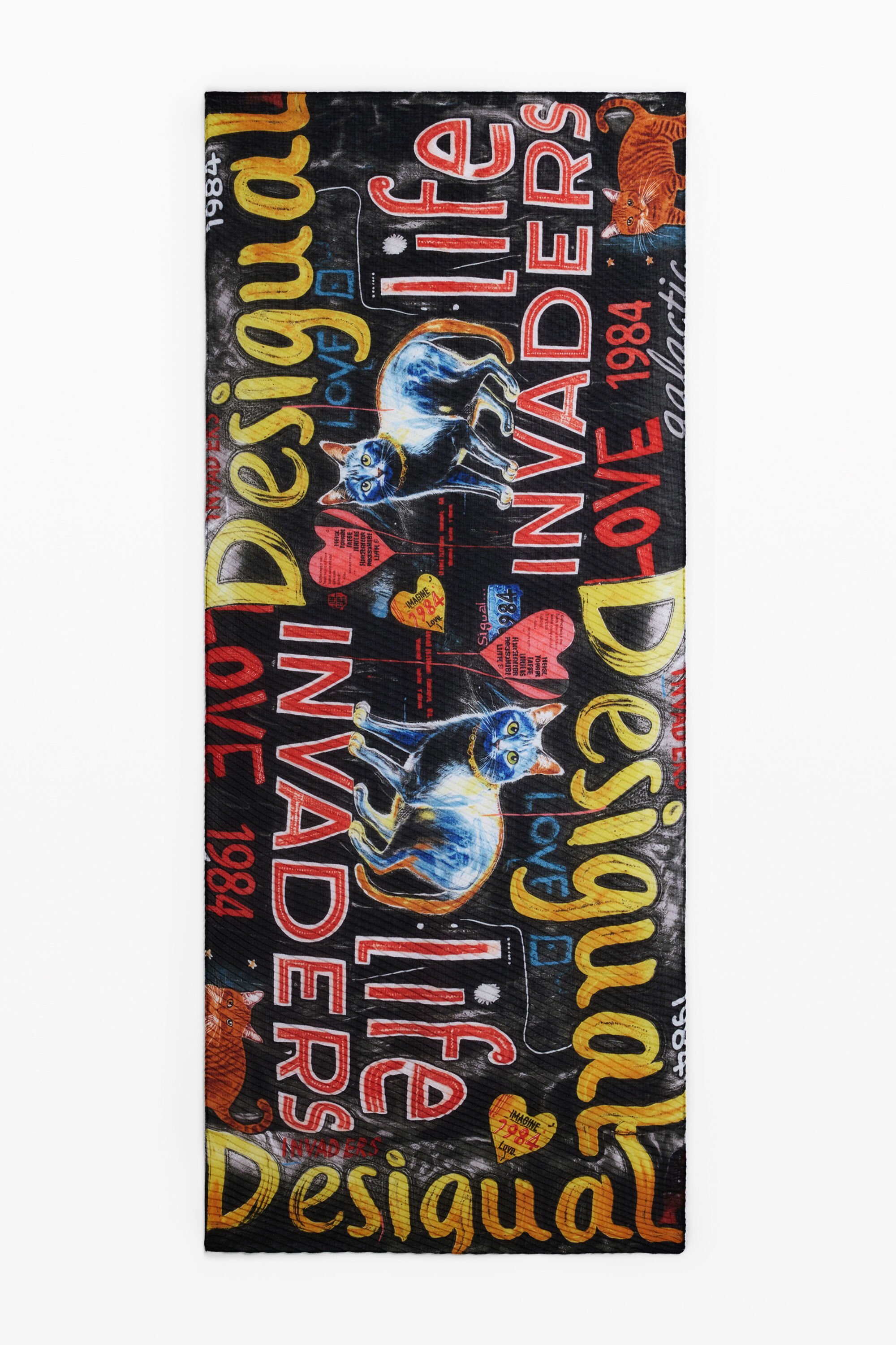 Foulard Desigual Letras Gatos para Mujer