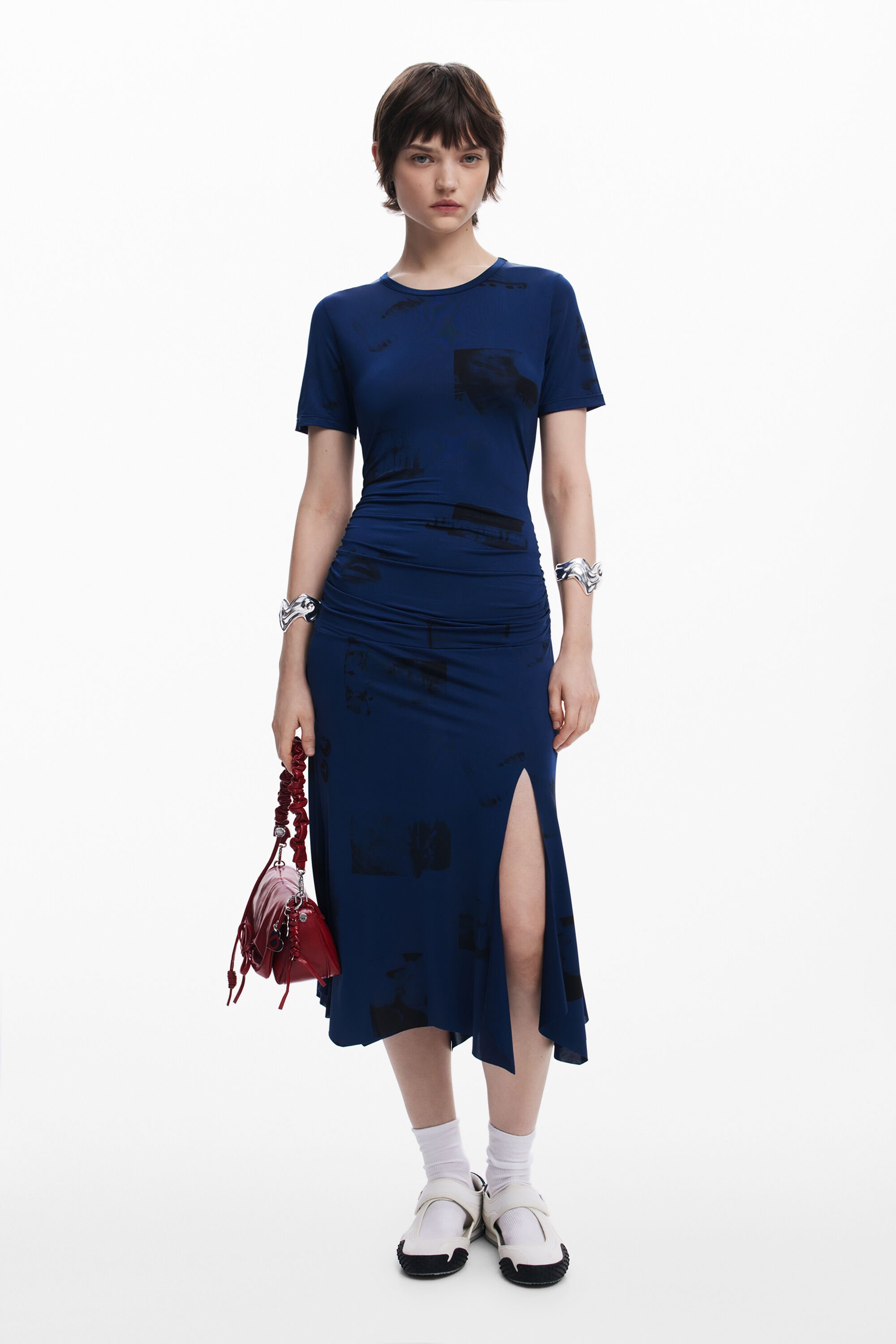 Vestido Asimétrico Desigual Postales Mujer