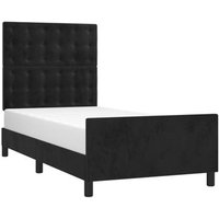 Estructura de cama con cabecero de terciopelo 90x200 cm