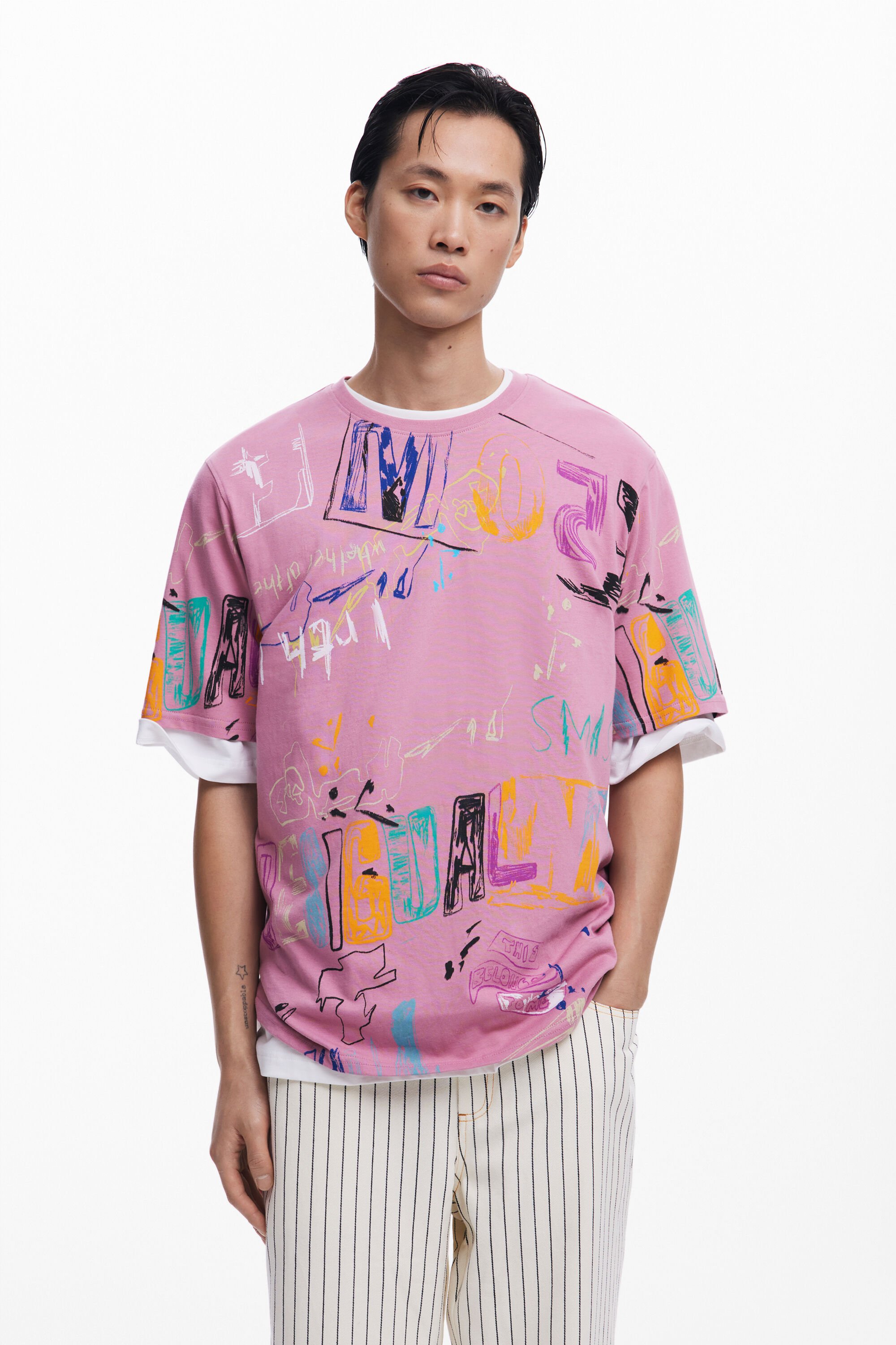 Camiseta Desigual Trazos Hombre