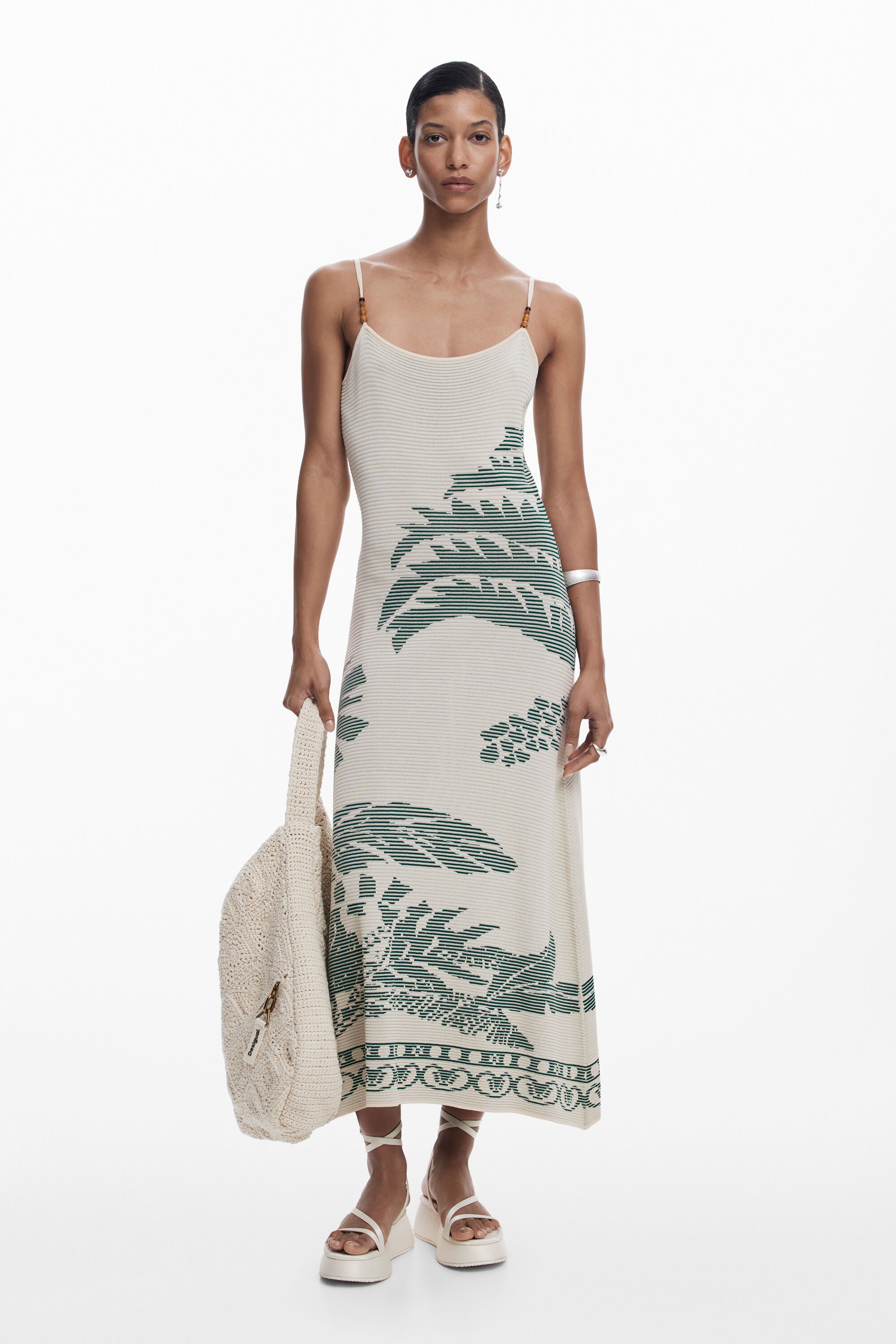 Vestido Desigual con textura de palmeras para mujer Vestido Desigual con textura de palmeras para mujer
