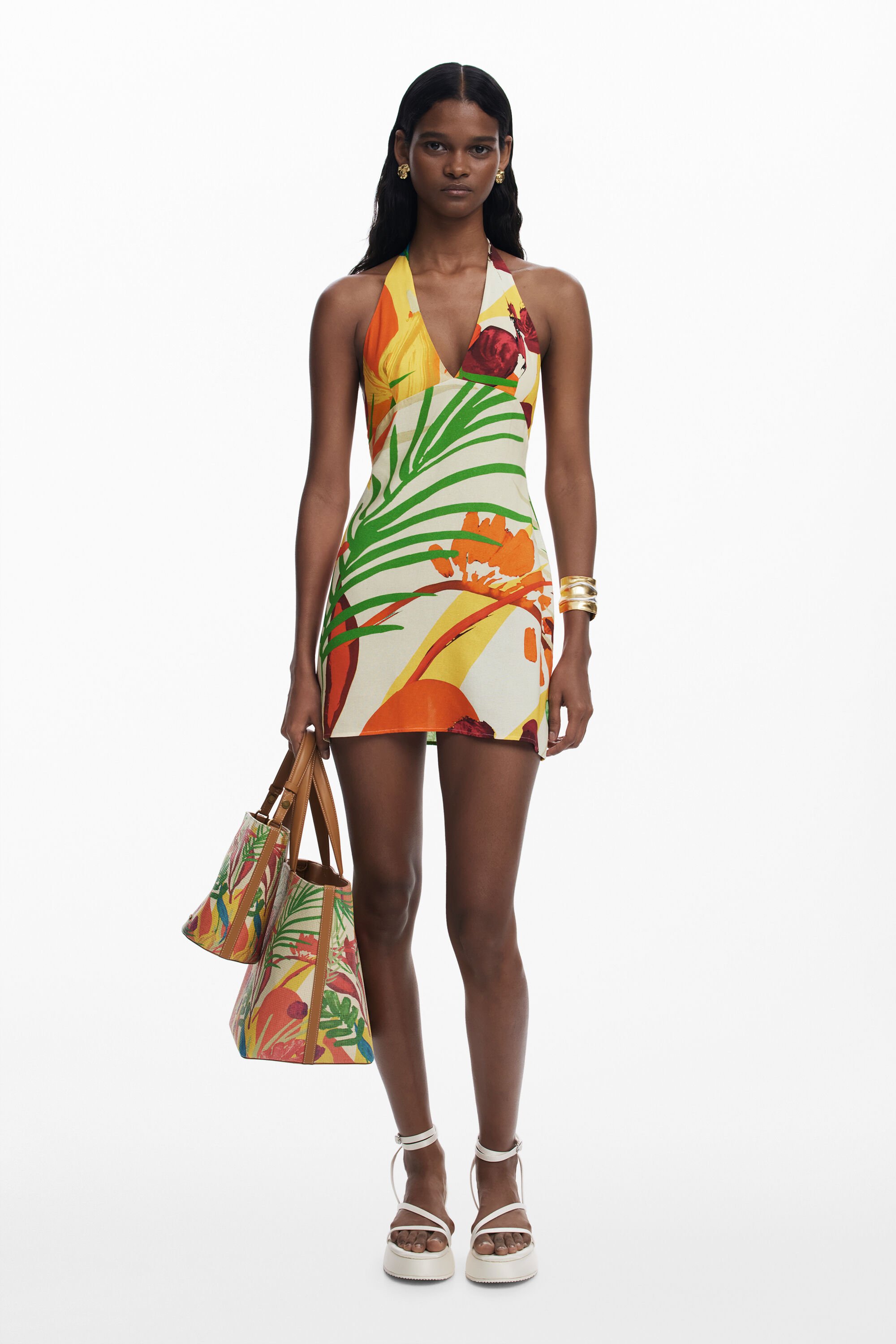 Vestido corto tropical Desigual para mujer