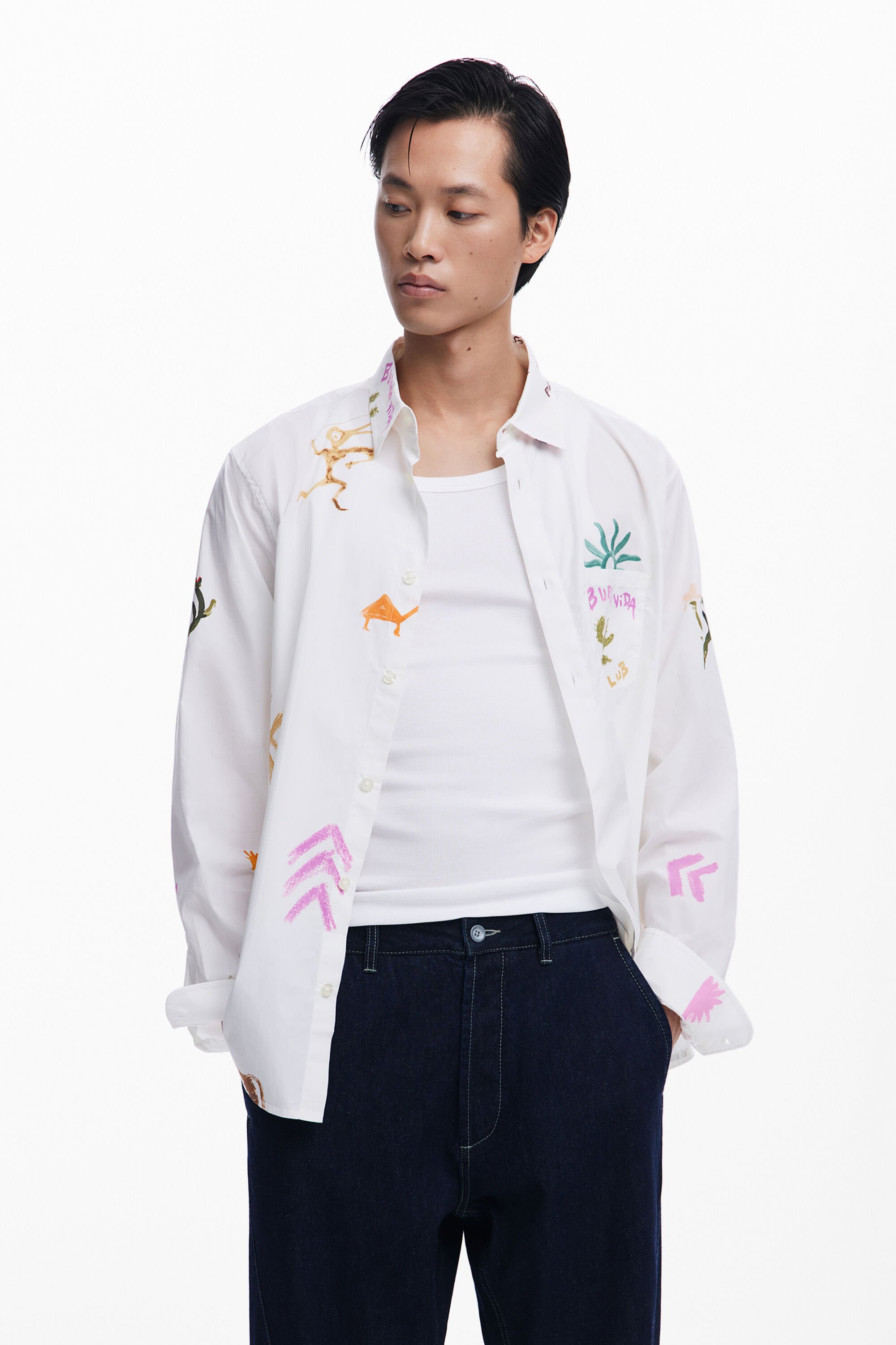 Camisa Desigual Estampado Étnico para Hombre
