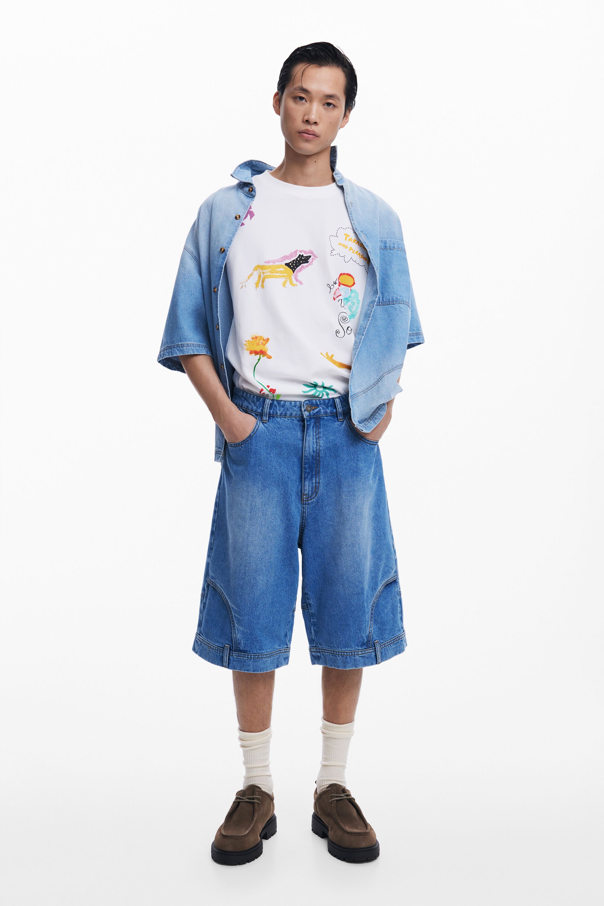 Desigual Bermuda Vaquera Upcycling Hombre Desigual Bermuda Vaquera Upcycling Hombre