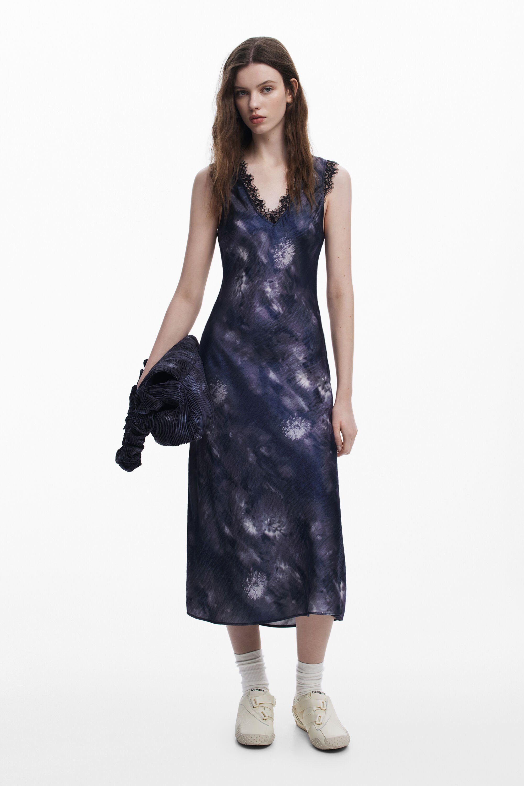 Vestido Desigual Collina Strada Flores Satinado Mujer