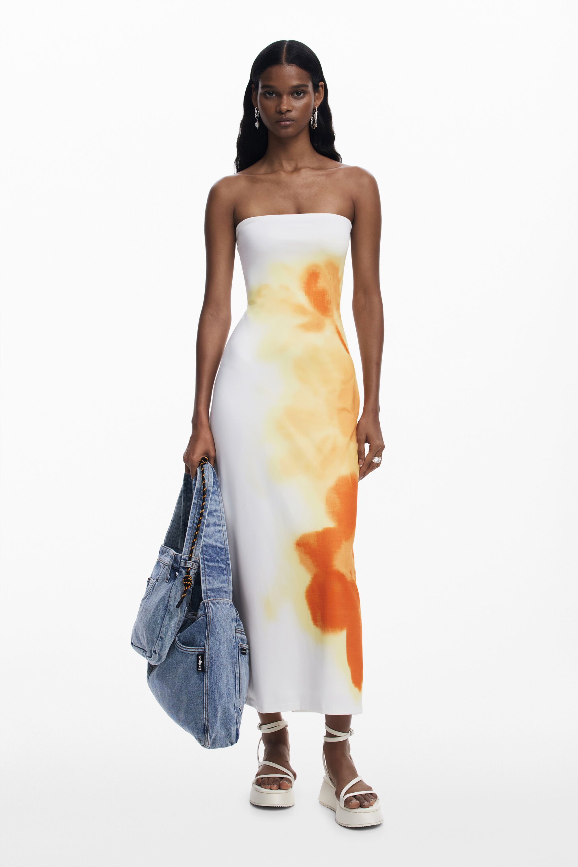 Vestido Desigual con Estampado Floral