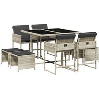 Set Comedor de Jardín 9 Piezas Ratán Sintético Vidaxl