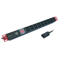 Regleta de Distribución Eléctrica para Rack 1U 16A 8 Tomas Schuko Regleta de Distribución Eléctrica para Rack 1U 16A 8 Tomas Schuko
