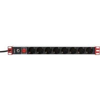 Regleta PDU Rack 1U 250V/16A 8 Tomas Schuko 3m