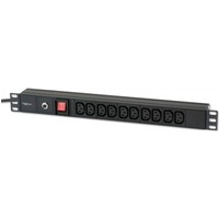 Regleta Rack 1U 10 Tomas C13 con Enchufe C14 para SAI Regleta Rack 1U 10 Tomas C13 con Enchufe C14 para SAI