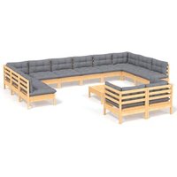 Juego de Muebles de Jardín de Pino 13 Piezas