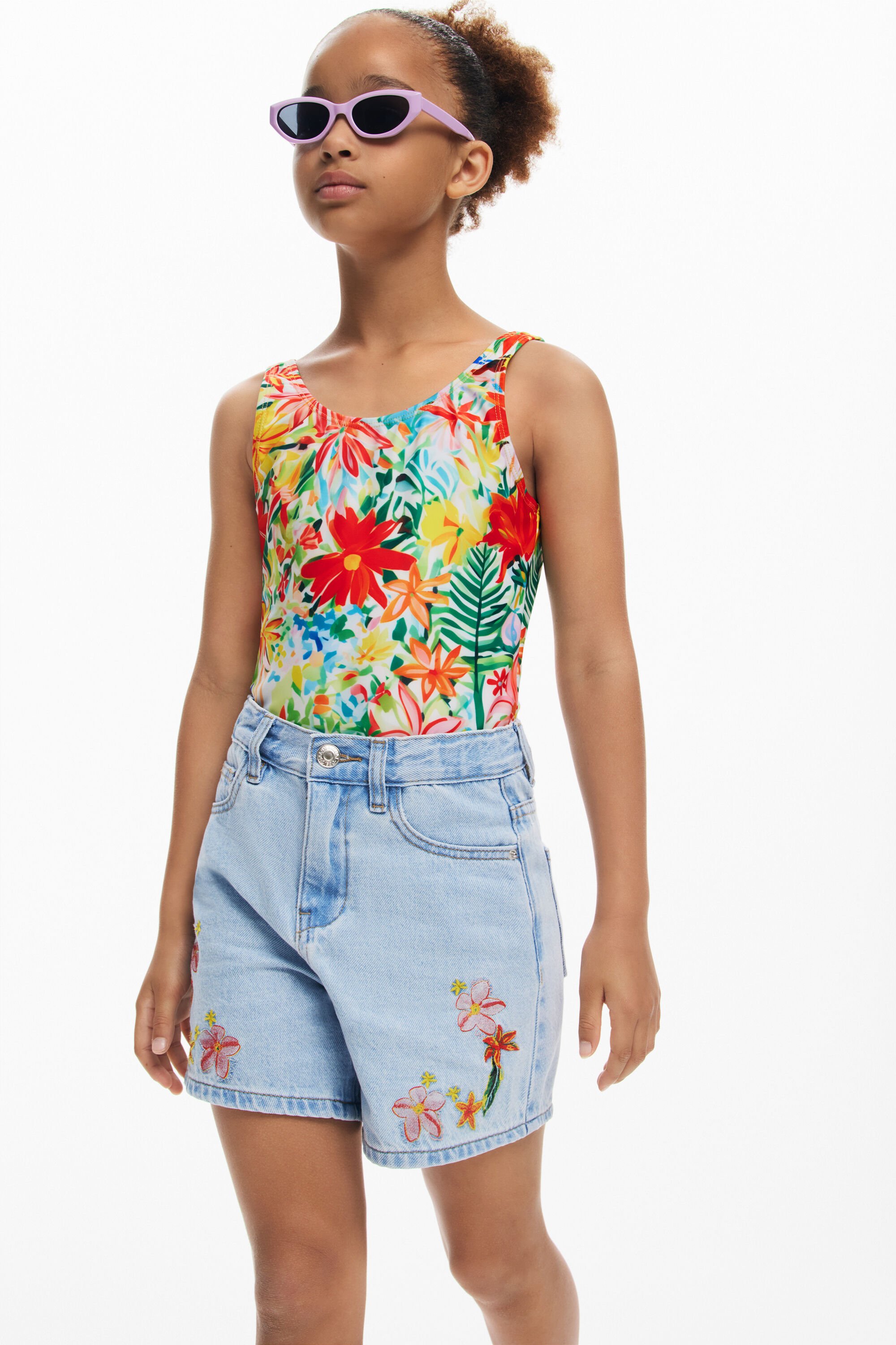 Desigual Bañador Estampado Tropical Mujer