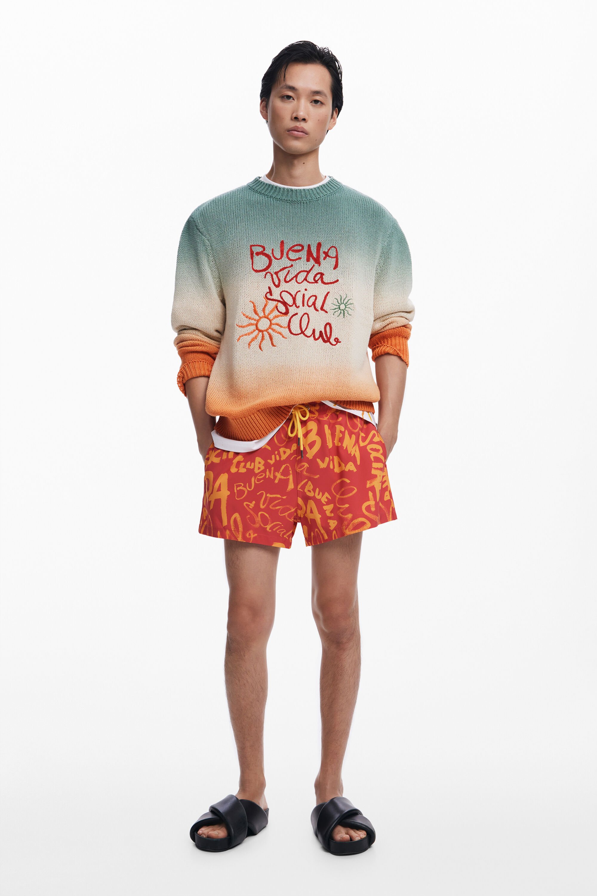 Desigual Bañador Lettering Hombre