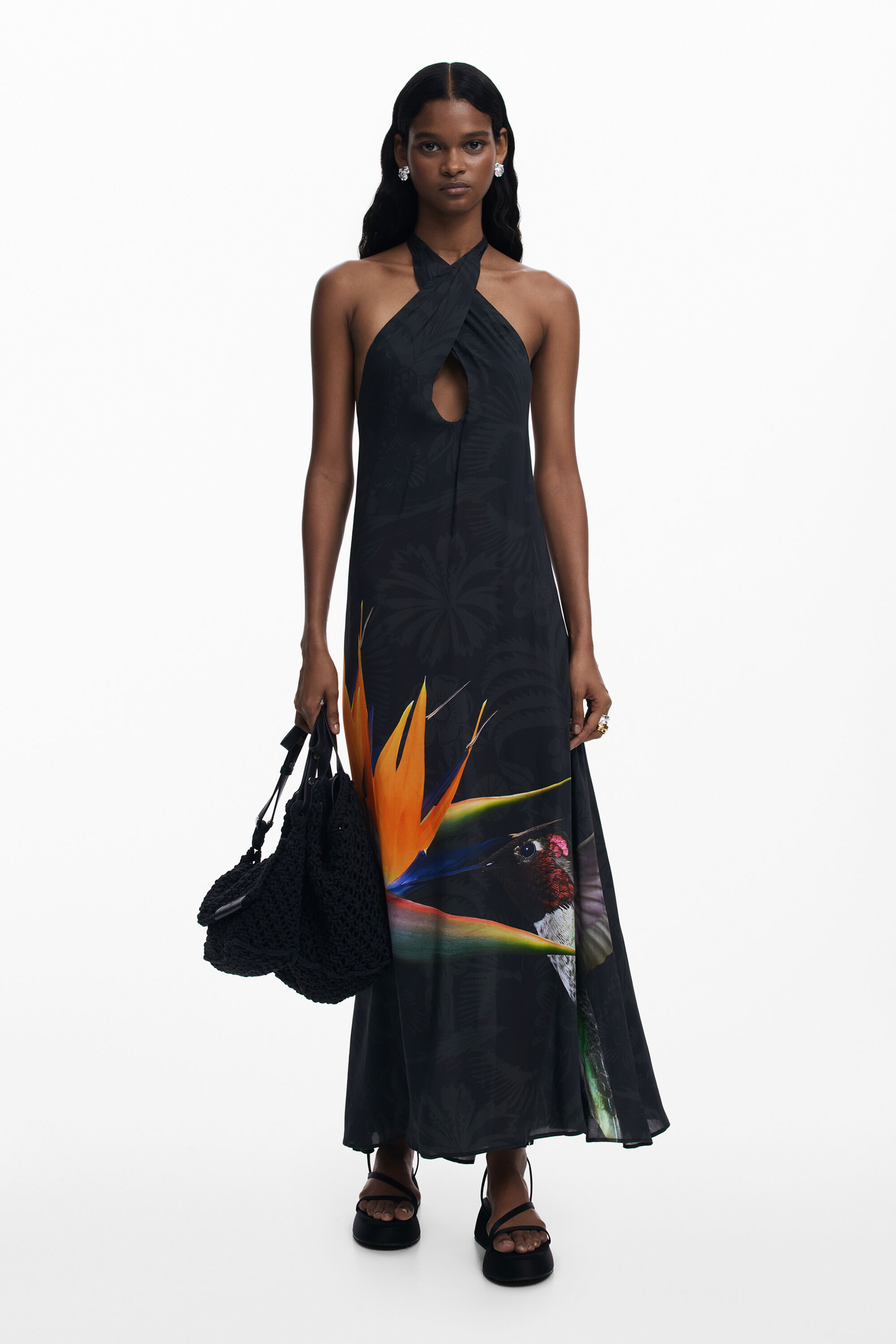 Vestido Largo Estampado para Mujer Desigual