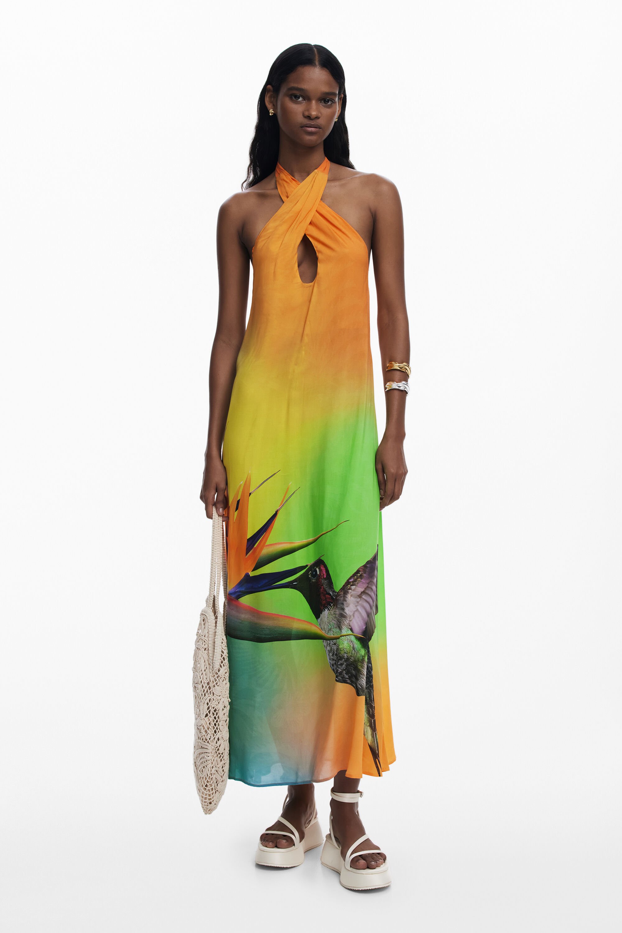Vestido largo estampado Desigual para mujer