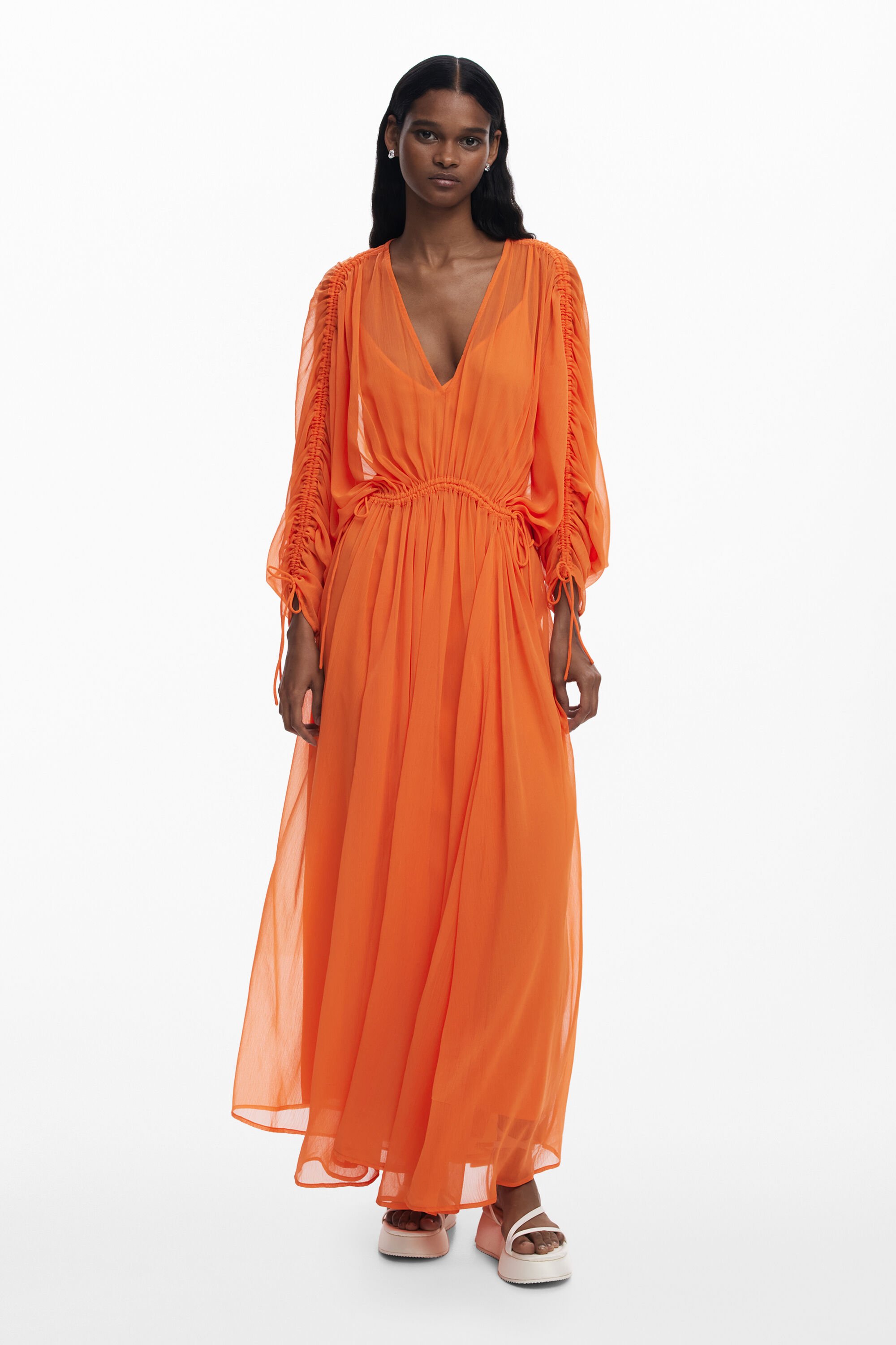 Vestido largo vaporoso Desigual para mujer Vestido largo vaporoso Desigual para mujer