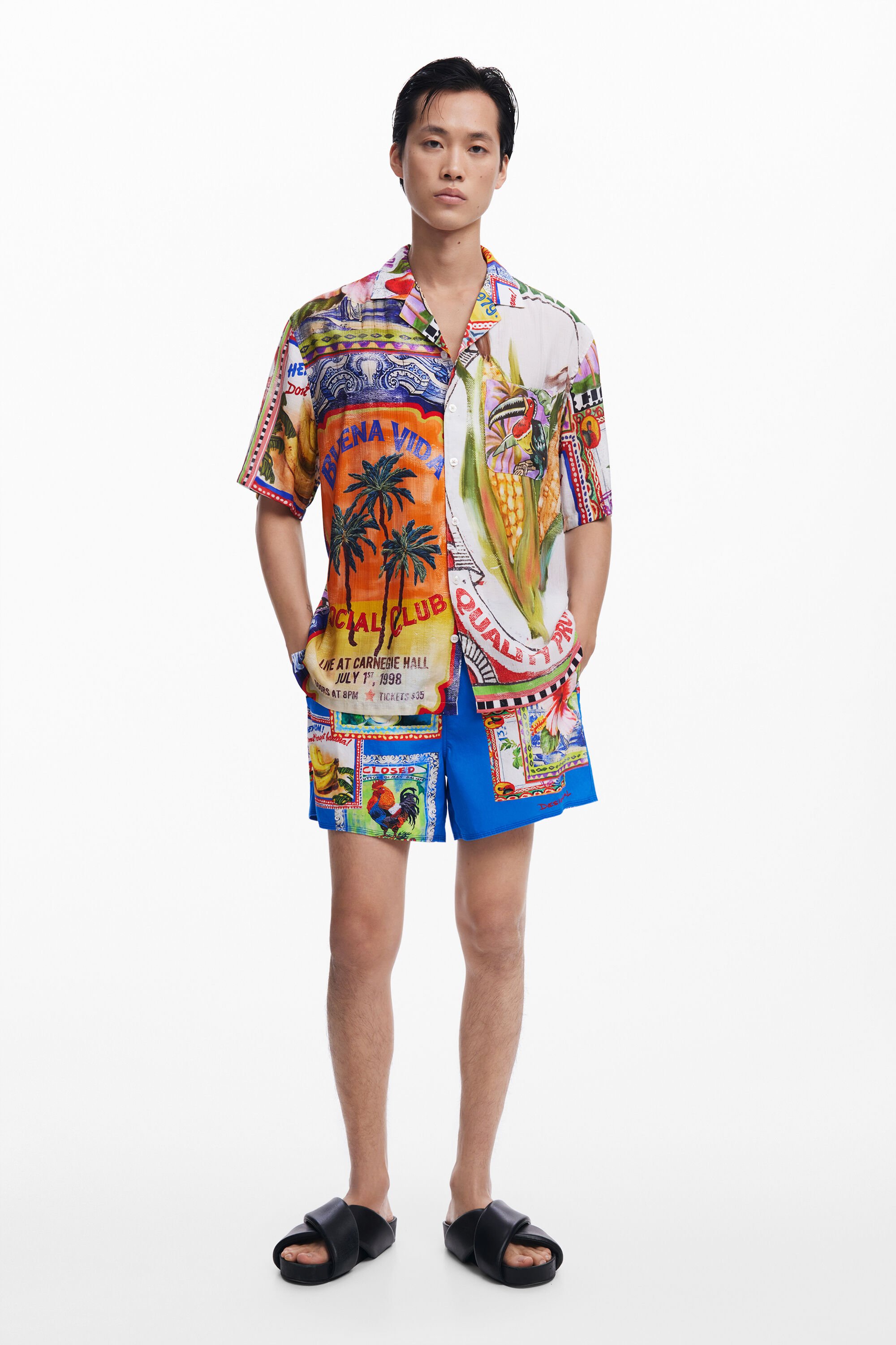 Desigual Bañador Postales Hombre Desigual Bañador Postales Hombre