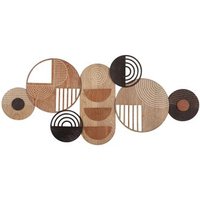 Adorno de Pared de Metal Marrón Negro 107x3x50 Cm