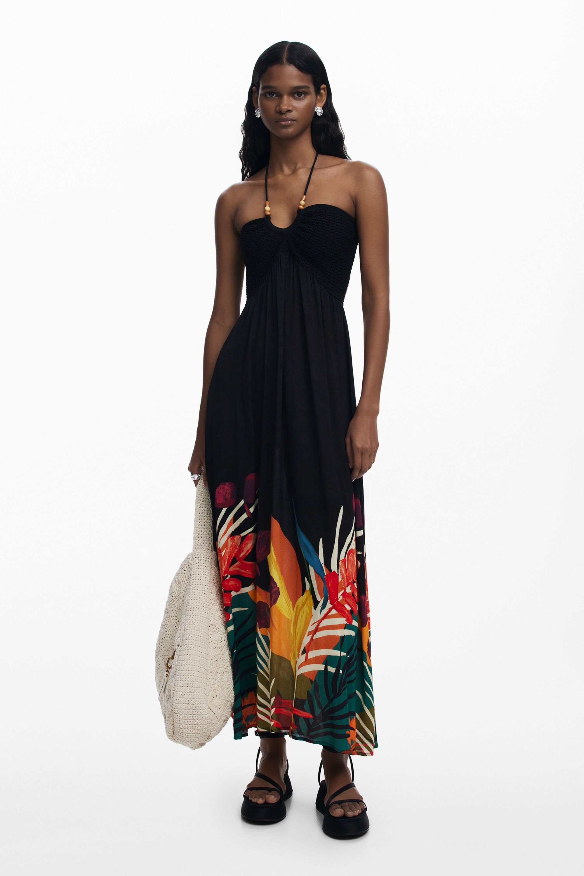 Vestido Largo Tropical Desigual Mujer Vestido Largo Tropical Desigual Mujer