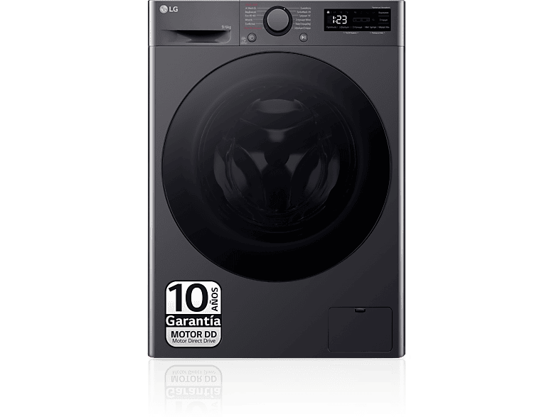 Lavasecadora LG F4DR6009AGM, 9 kg / 6 kg, 1400 rpm