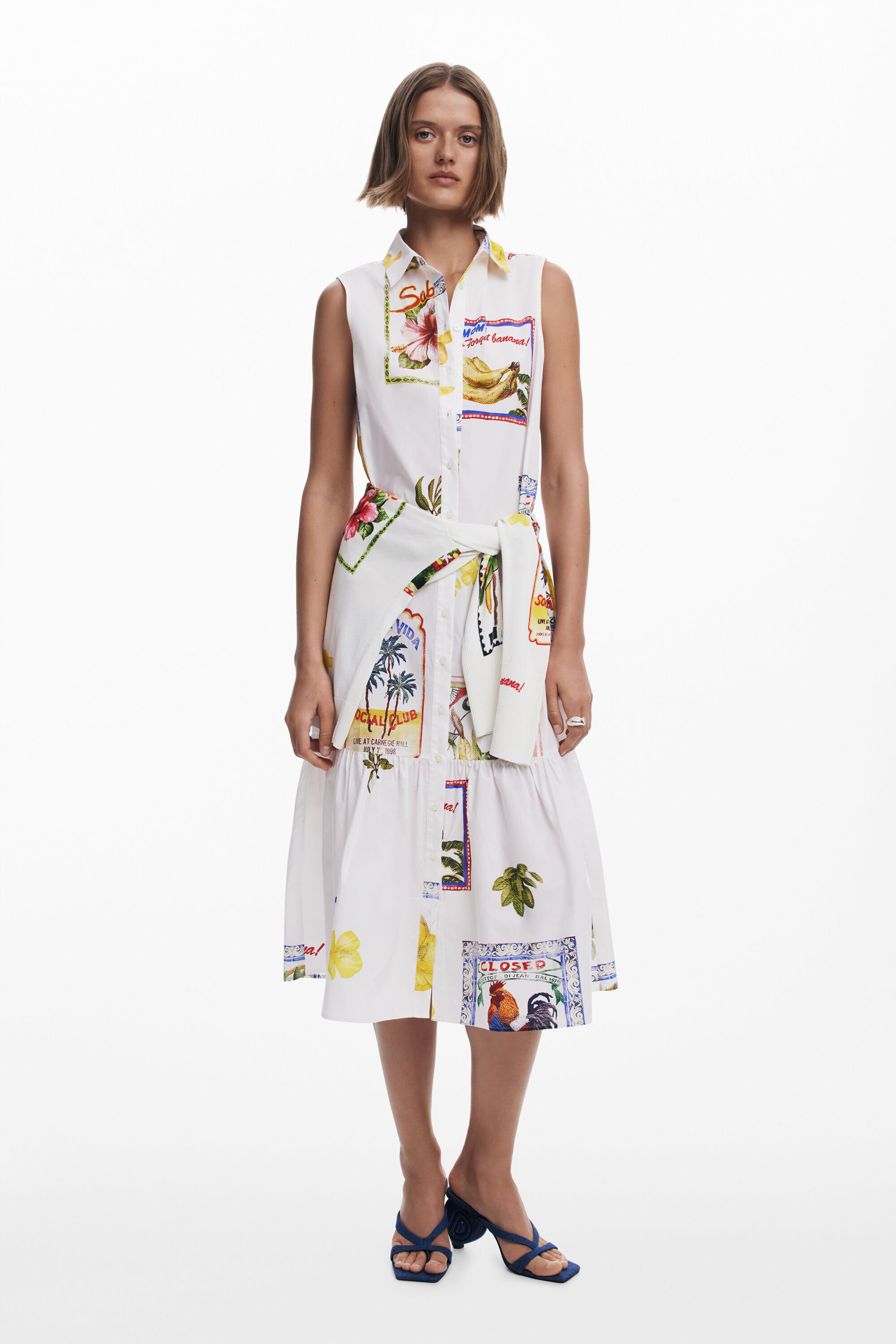 Vestido camisero Desigual Postales
