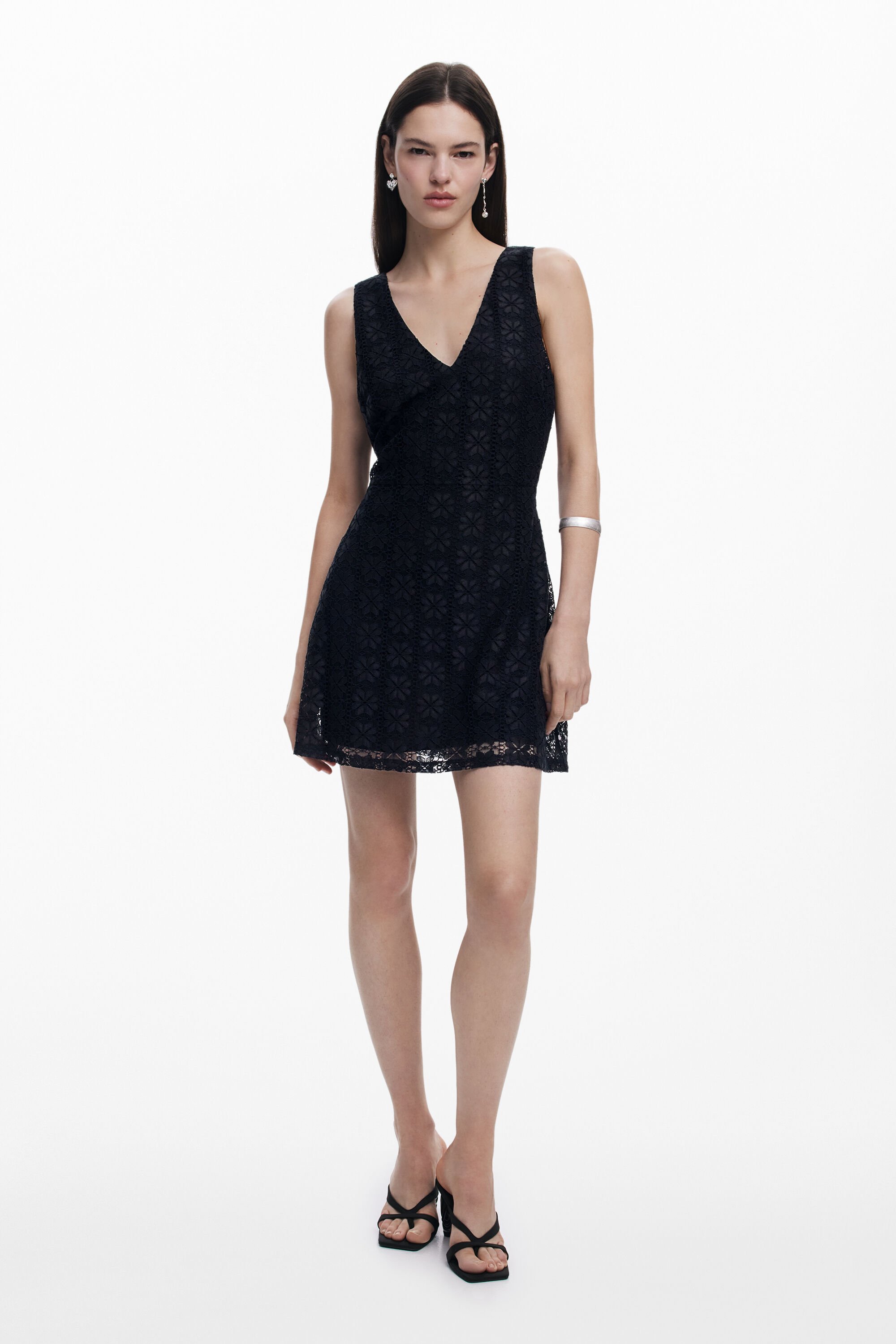 Vestido con encaje sin mangas Desigual para mujer