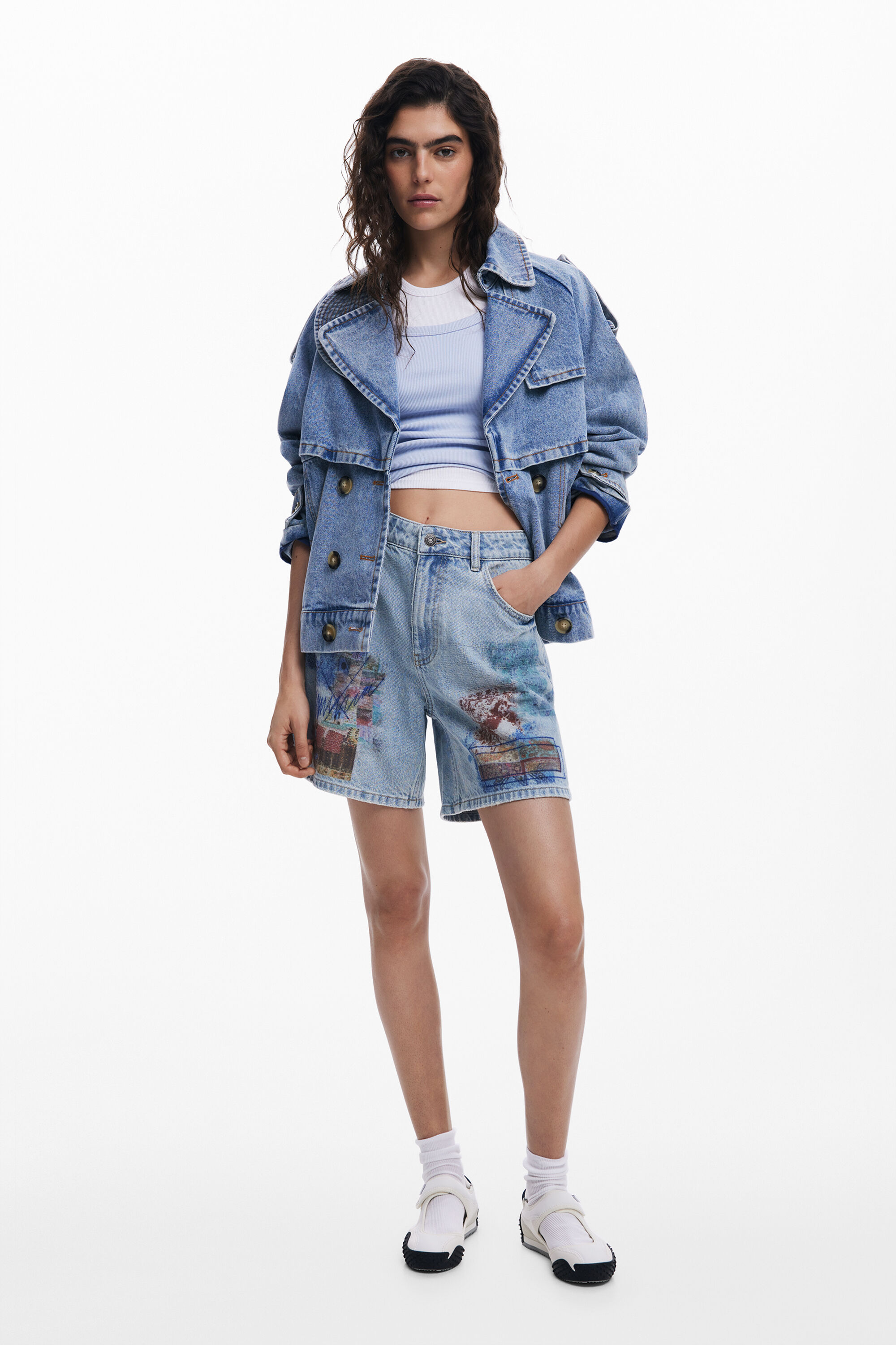 Desigual Bermuda Vaquera Etnic