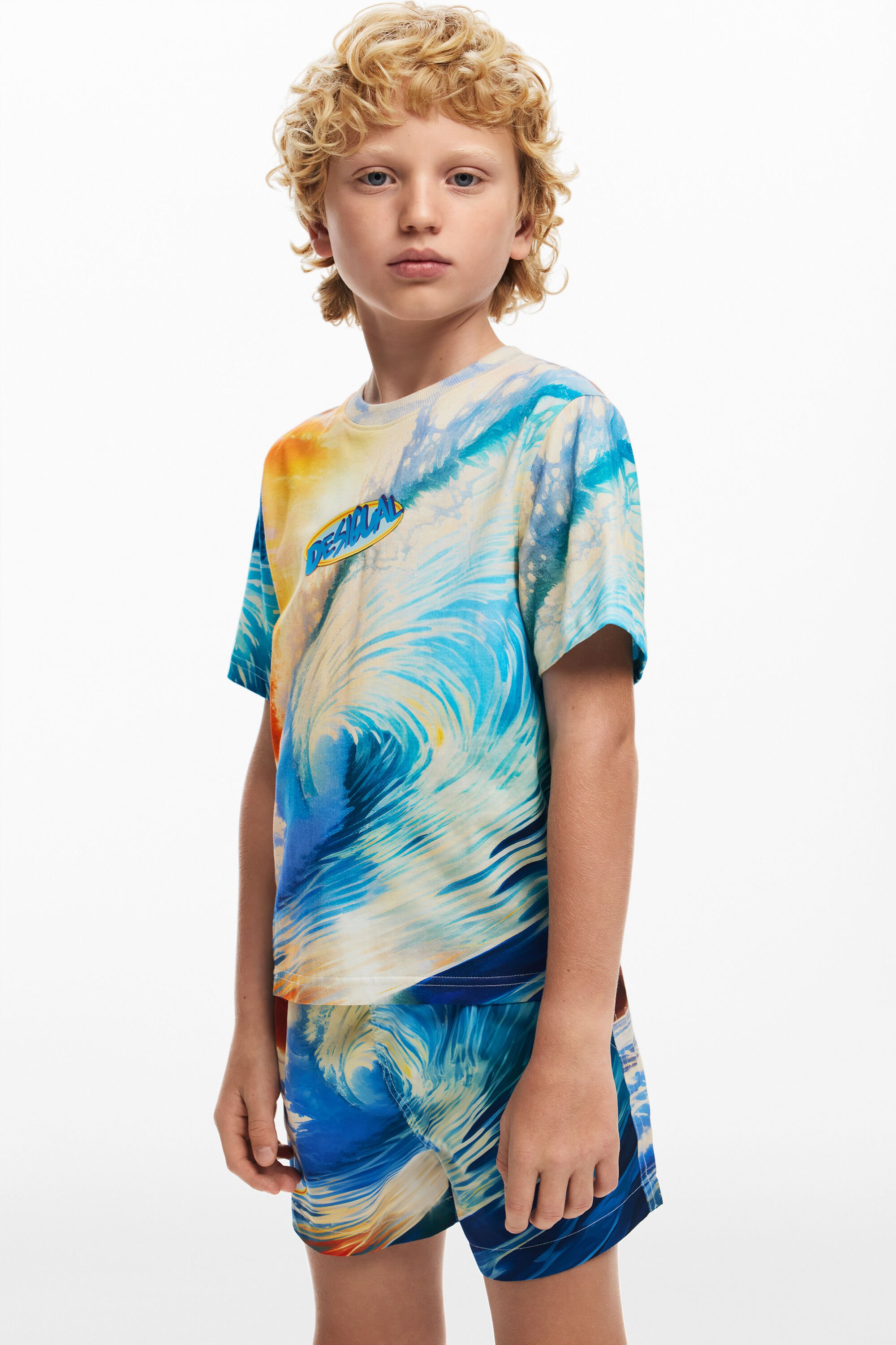 Camiseta Desigual Estampado Ola Hombre