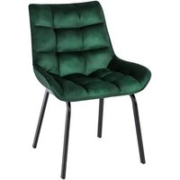 Silla de Comedor Saranda Terciopelo Verde 57x58x84 Cm