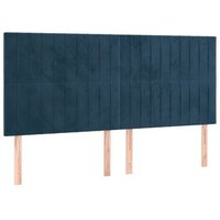 Cabeceros de Cama de Terciopelo Azul Oscuro