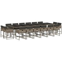 Set Comedor de Jardín 17 Piezas Ratán Sintético