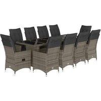 Mesa y Sillas de Jardín Ratán 11 Piezas Vidaxl