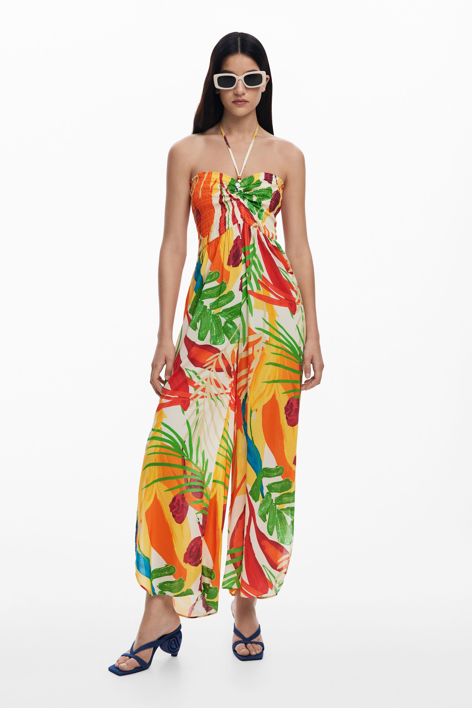Desigual Vestido Largo Estampado Tropical
