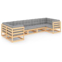 Juego de Muebles de Jardín 7 Piezas de Madera Maciza