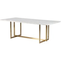 Mesa Comedor Tebas 220x100x76 Cm Mármol y Acero Inoxidable