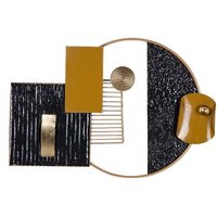 Adorno de Pared Metal Negro Blanco 88x5x60 Cm