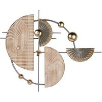 Adorno de Pared de Metal Marrón Dorado 84x5x67 Cm