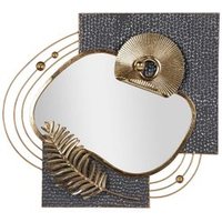 Adorno de Pared Metal Espejo Gris Dorado 80x7x72 Cm