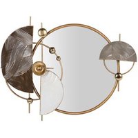Adorno de Pared Metal Espejo Marrón Dorado