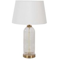 Lámpara de Sobremesa Metálica con Cristal
