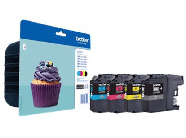 Pack de tinta Brother LC123VAL Negro, Cian, Magenta, Amarillo