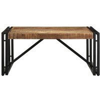 Mesa Centro Auxiliar Madera Mango Rugosa 80x80x35 Cm